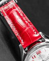 Bespoke Watch Strap in Ferrari Red Crocodile