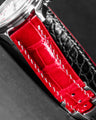 Bespoke Watch Strap in Ferrari Red Crocodile