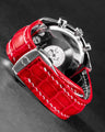 Bespoke Watch Strap in Ferrari Red Crocodile