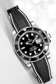 Solitaire Rubber straps in Zebra Black for Rolex Submariner 116610LN