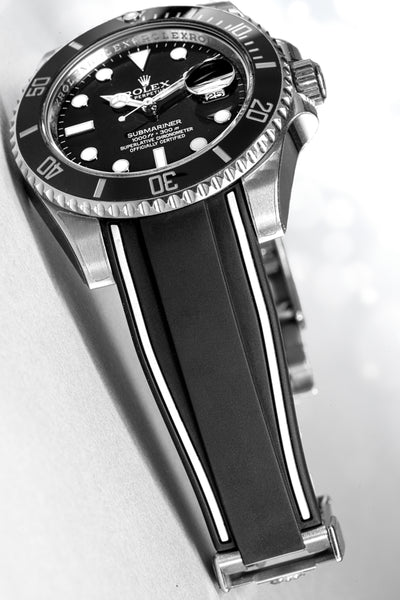 Solitaire Rubber straps in Zebra Black for Rolex Submariner 116610LN