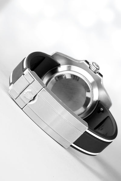 Solitaire Rubber straps in Zebra Black for Rolex Submariner 116610LN