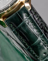 Bespoke Watch Strap in Hunter Green Crocodile