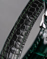 Bespoke Watch Strap in Hunter Green Crocodile