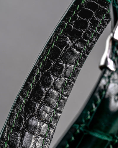 Bespoke Watch Strap in Hunter Green Crocodile