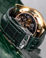 Bespoke Watch Strap in Hunter Green Crocodile