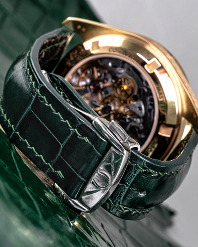 Bespoke Watch Strap in Hunter Green Crocodile