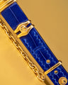 Bespoke Watch Strap in Electric Blue Crocodile