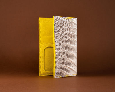 Bespoke Bifold Wallet in Natural Himalayan Crocodile Leather