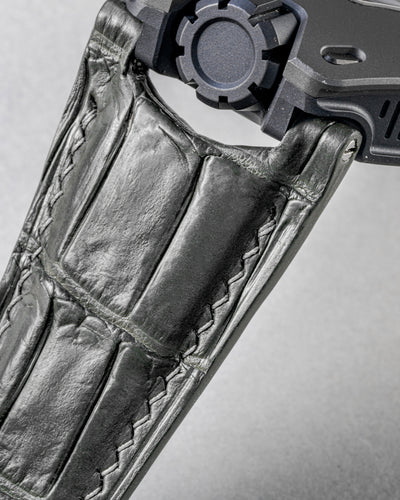 Bespoke Watch Strap in Graphite Grey Alligator