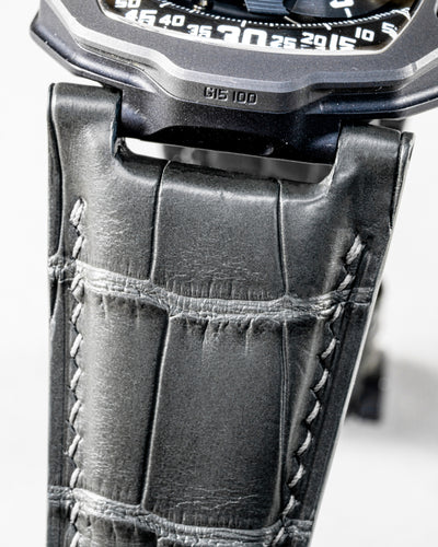 Bespoke Watch Strap in Graphite Grey Alligator