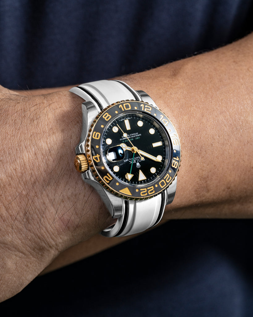 Solitaire Rubber straps in Cookie White for Rolex GMT Master II