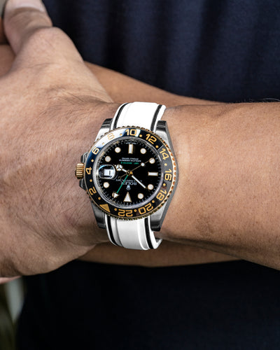 Solitaire Rubber straps in Cookie White for Rolex GMT Master II 116713LN