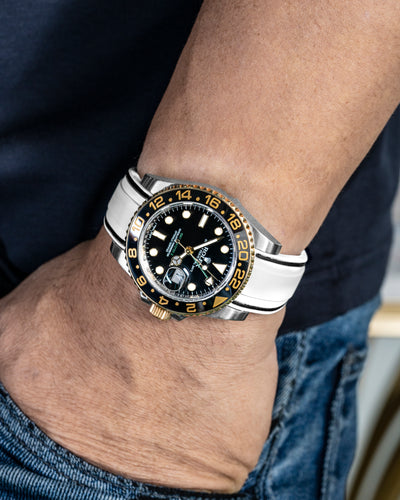 Solitaire Rubber straps in Cookie White for Rolex GMT Master II 116713LN