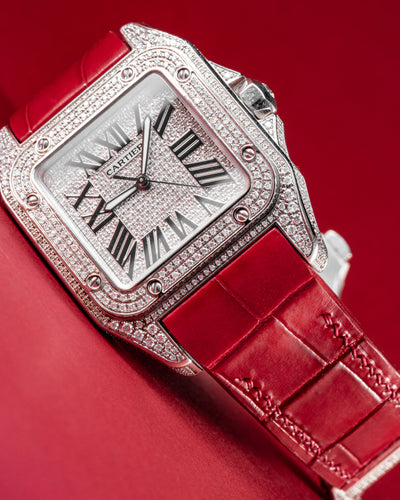 Bespoke Watch Strap in Ferrari Red Crocodile