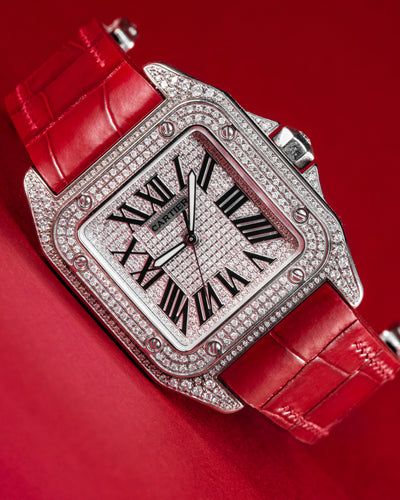 Bespoke Watch Strap in Ferrari Red Crocodile