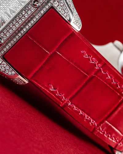 Bespoke Watch Strap in Ferrari Red Crocodile