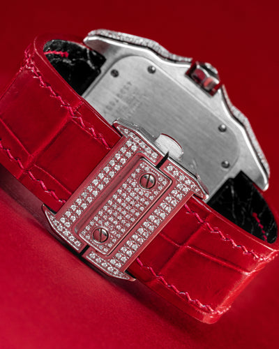 Bespoke Watch Strap in Ferrari Red Crocodile