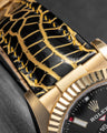 Bespoke Watch Strap in Gold Black Alligator