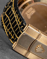Bespoke Watch Strap in Gold Black Alligator