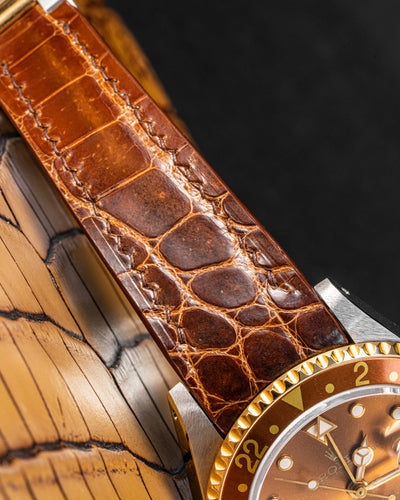 Bespoke Watch Strap in Brown Himalayan Crocodile