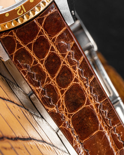 Bespoke Watch Strap in Brown Himalayan Crocodile