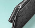 Bespoke Clutch Bag in Black Ostrich