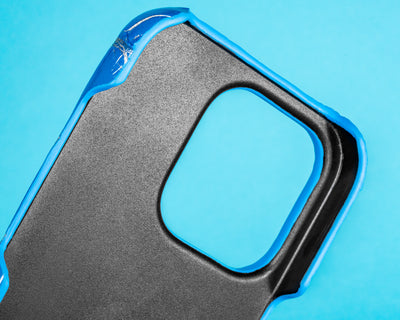 Bespoke IPhone Cover in Blue Silver Alligator