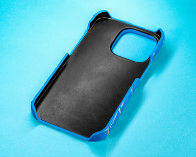 Bespoke IPhone Cover in Blue Silver Alligator