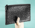 Bespoke Clutch Bag in Black Ostrich