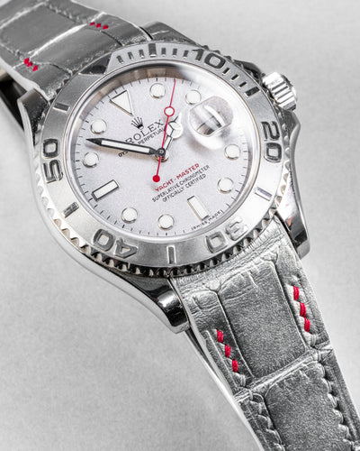 Bespoke Watch Strap in Metallic Silver Alligator