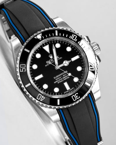 Solitaire Rubber straps in Navy Black for Rolex Submariner 116610LN