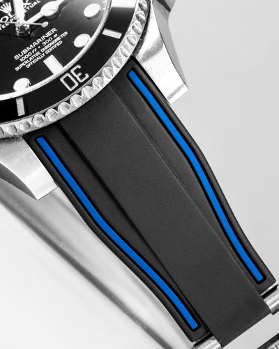 Solitaire Rubber straps in Navy Black for Rolex Submariner 116610LN
