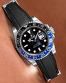 Solitaire Rubber straps in Classic Black for Rolex GMT-Master II Batman 116710BLNR