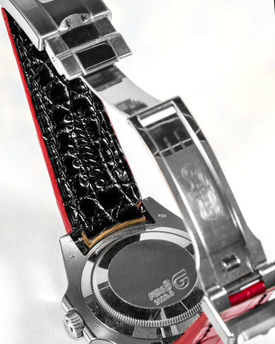 Bespoke Watch Strap in Ferrari Red Crocodile