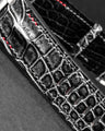 Bespoke Watch Strap in Black Silver Alligator