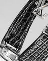 Bespoke Watch Strap in Black Silver Alligator