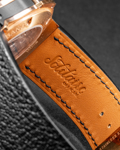 Bespoke Watch Strap in Black Chèvre