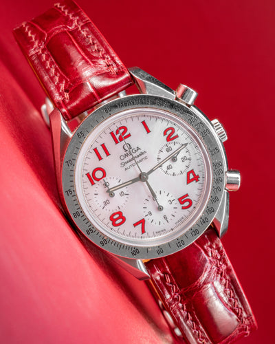 Bespoke Watch Strap in Ferrari Red Crocodile