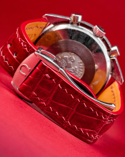 Bespoke Watch Strap in Ferrari Red Crocodile
