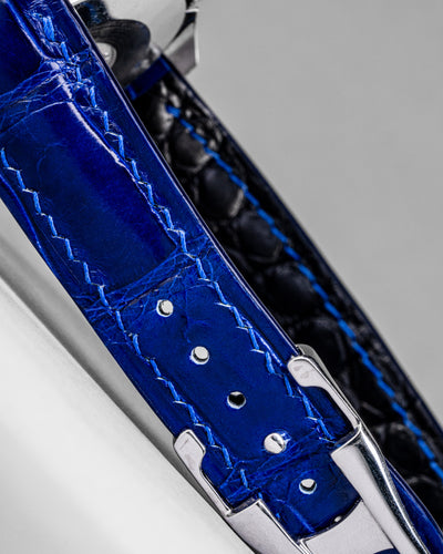 Bespoke Watch Strap in Electric Blue Crocodile