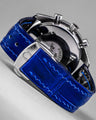 \\\Bespoke Watch Strap in Electric Blue Crocodile
