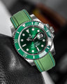 Solitaire Rubber straps in Deep Emerald Green for Rolex Submariner Hulk 116610LV