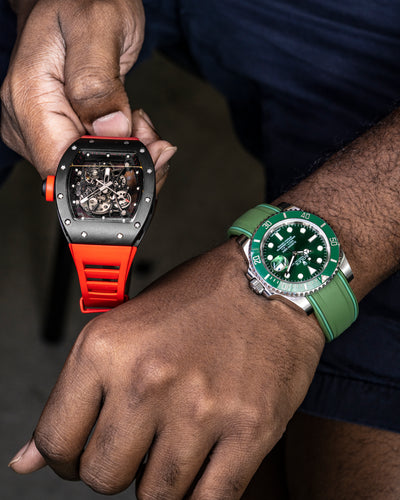 Solitaire Rubber straps in Deep Emerald Green for Rolex Submariner Hulk 116610LV