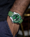 Solitaire Rubber straps in Deep Emerald Green for Rolex Submariner Hulk 116610LV