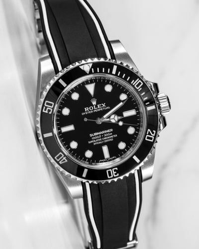 Solitaire Rubber straps in Zebra Black for Rolex Submariner 116610LN