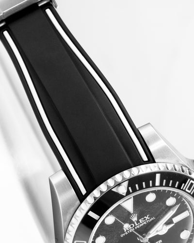 Solitaire Rubber straps in Zebra Black for Rolex Submariner 116610LN