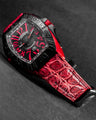 Bespoke Watch Strap in Red Himalayan Crocodile