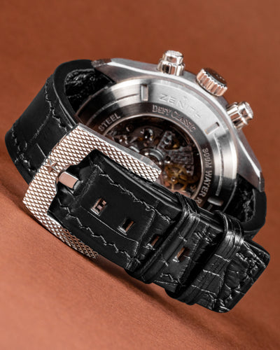 Bespoke Watch Strap in Black Crocodile