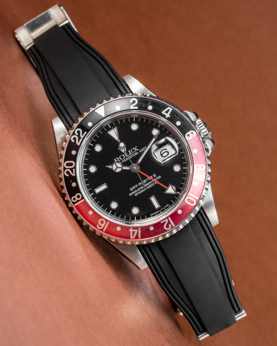 Solitaire Rubber straps in Classic Black for Rolex GMT Master II